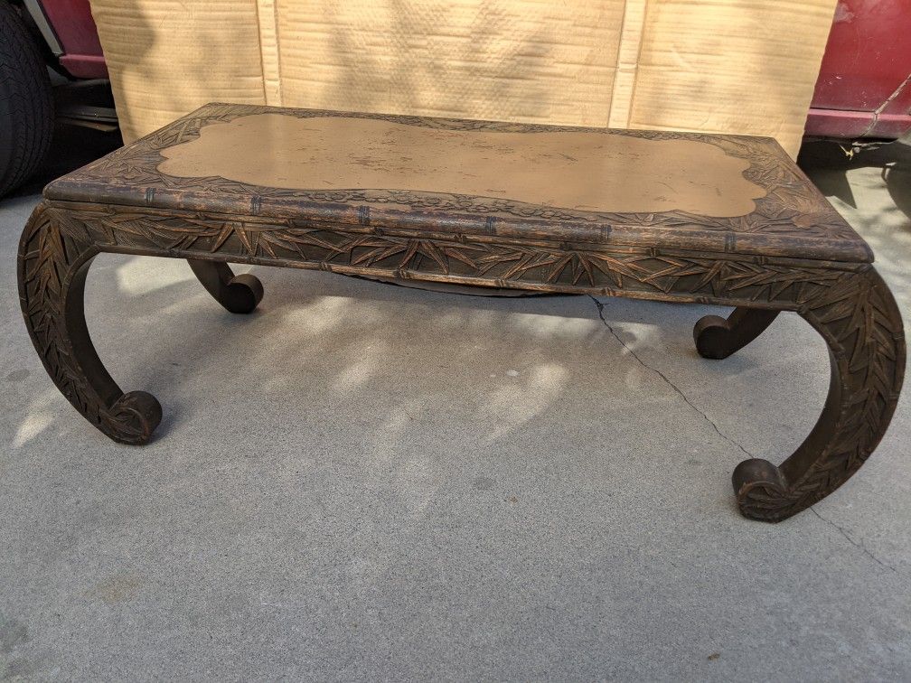 Chinese Antique Carved Wood Low Altar Table - Good Condition