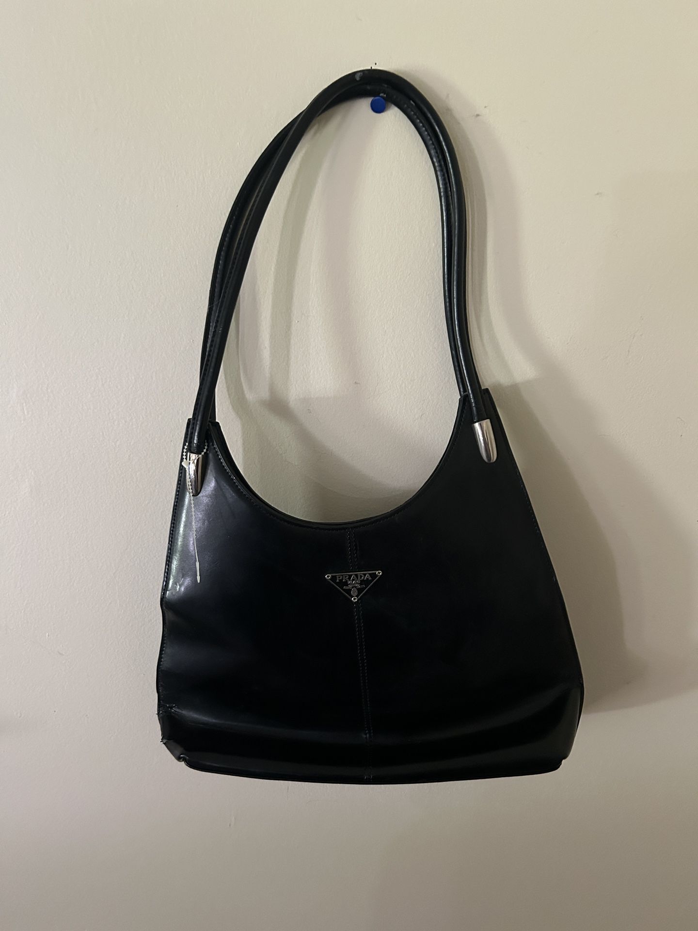 black leather prada bag