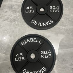 Cash only no Zelle Brand new in box pair of 45lb Olympic weights plates total 90lb more same style if needed added price  check my page