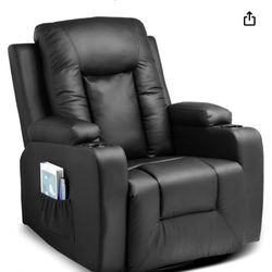 Leather Recliner Rocker With Heated Massage - Still In Box