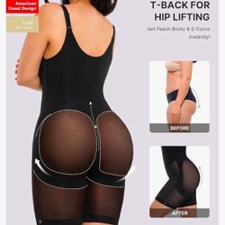SHAPELL Women's Shapewear Tummy Control Bodysuit Butt Lifting Body Shaper Mid-Thigh Body Suit