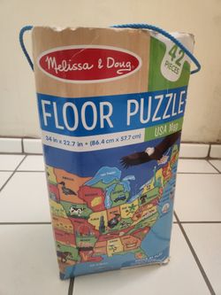 Used Melissa & Doug USA Map Floor Puzzle 42 Pieces