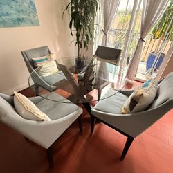 48 Inch Round Dining Table & West Elm Chairs