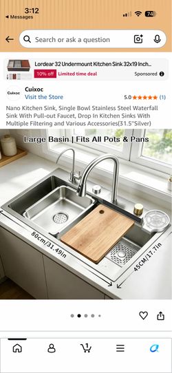 Brand new in box. The coolest kitchen sink out there for a potion of the money