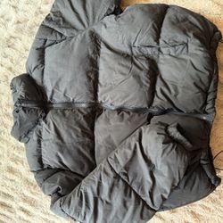 Black Puffer With Adjustable Waist