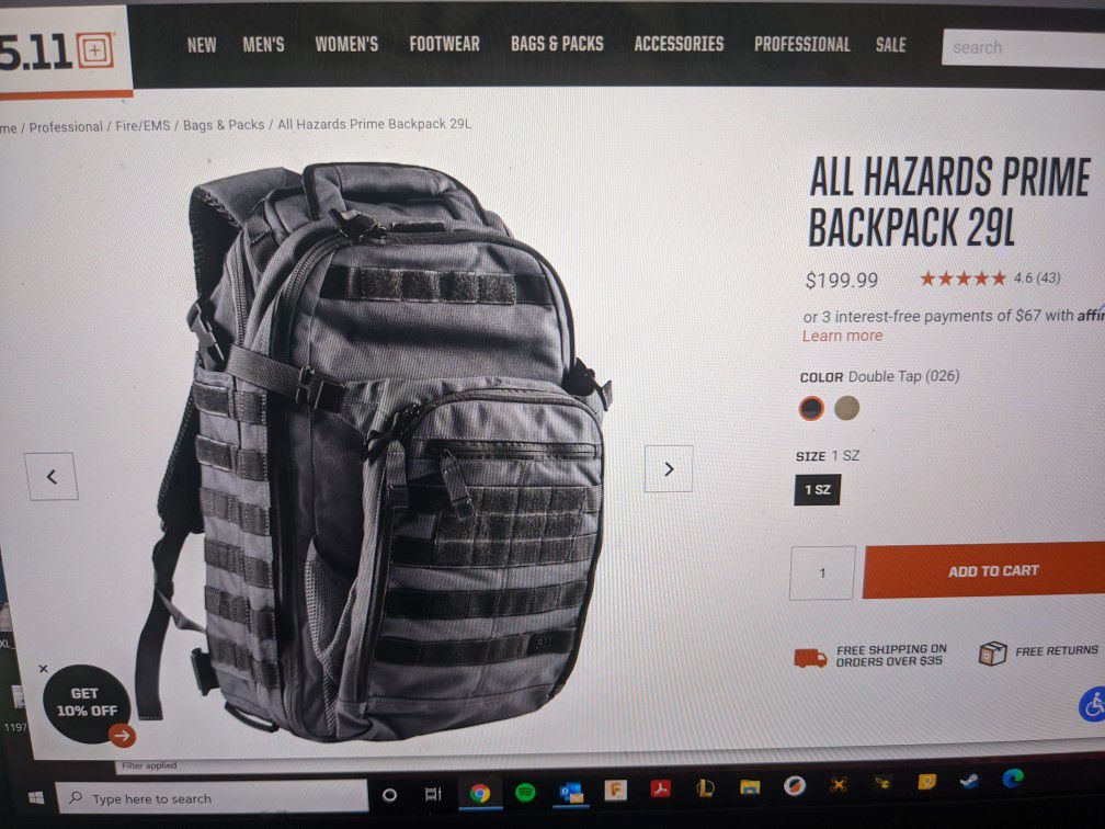 5.11 Tactical All Hazards Prime Backpack 29L for Sale in