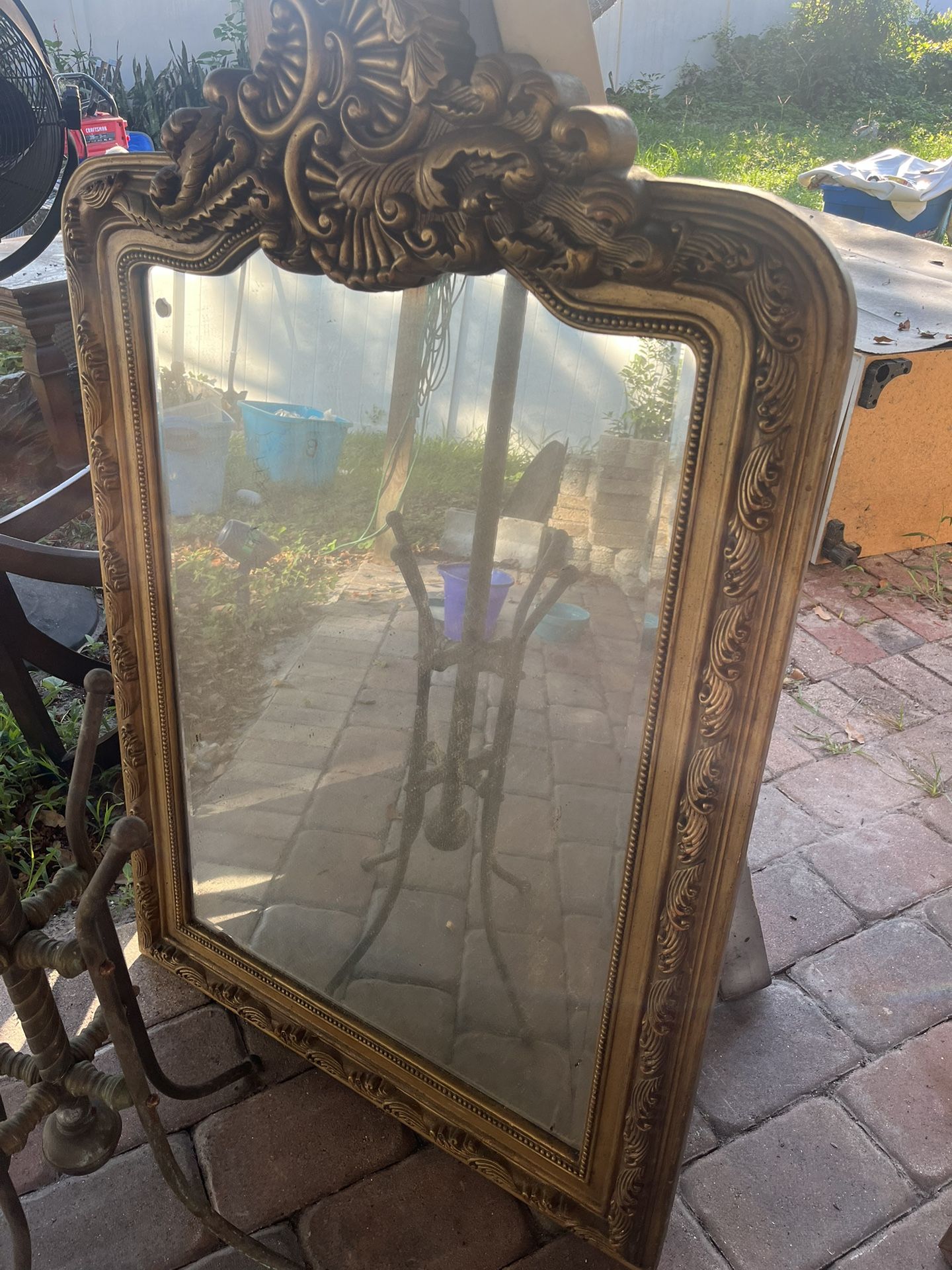 Vintage Wood Mirror 