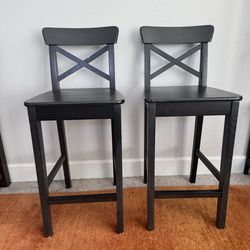 IKEA 🪑Ingolf Black Bar Stools - Set of 2