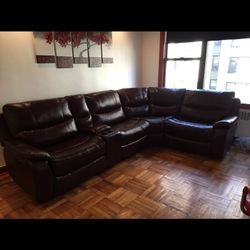 Leather Couch - Burgandy