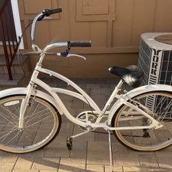 White Beach Cruiser Bike