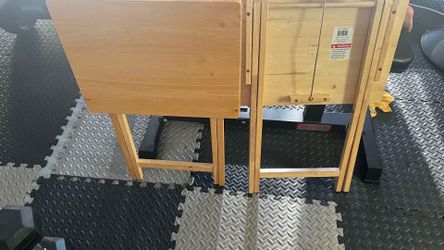 Wood portable eating table x2