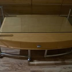 Glass Coffee Table With Drawer 48”L x 26”W x 20”H