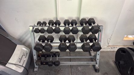 Dumbbells and rack 5-35 lbs