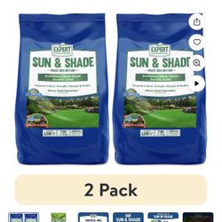 (2 pack) Expert Gardener Sun & Shade Southern Grass Seed Mix, for Sun to Partial Shade, 7 lb.