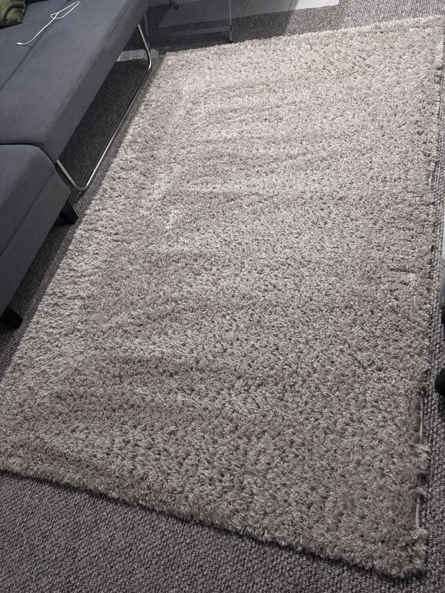 Beige Shag Rug 5x8