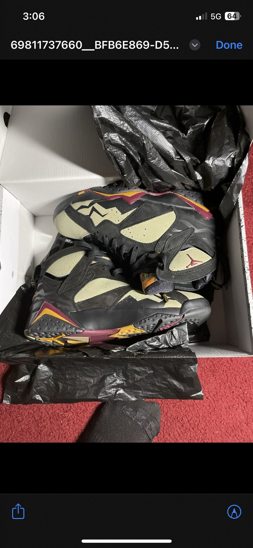 jordan 7’s olive green retro SE size 8