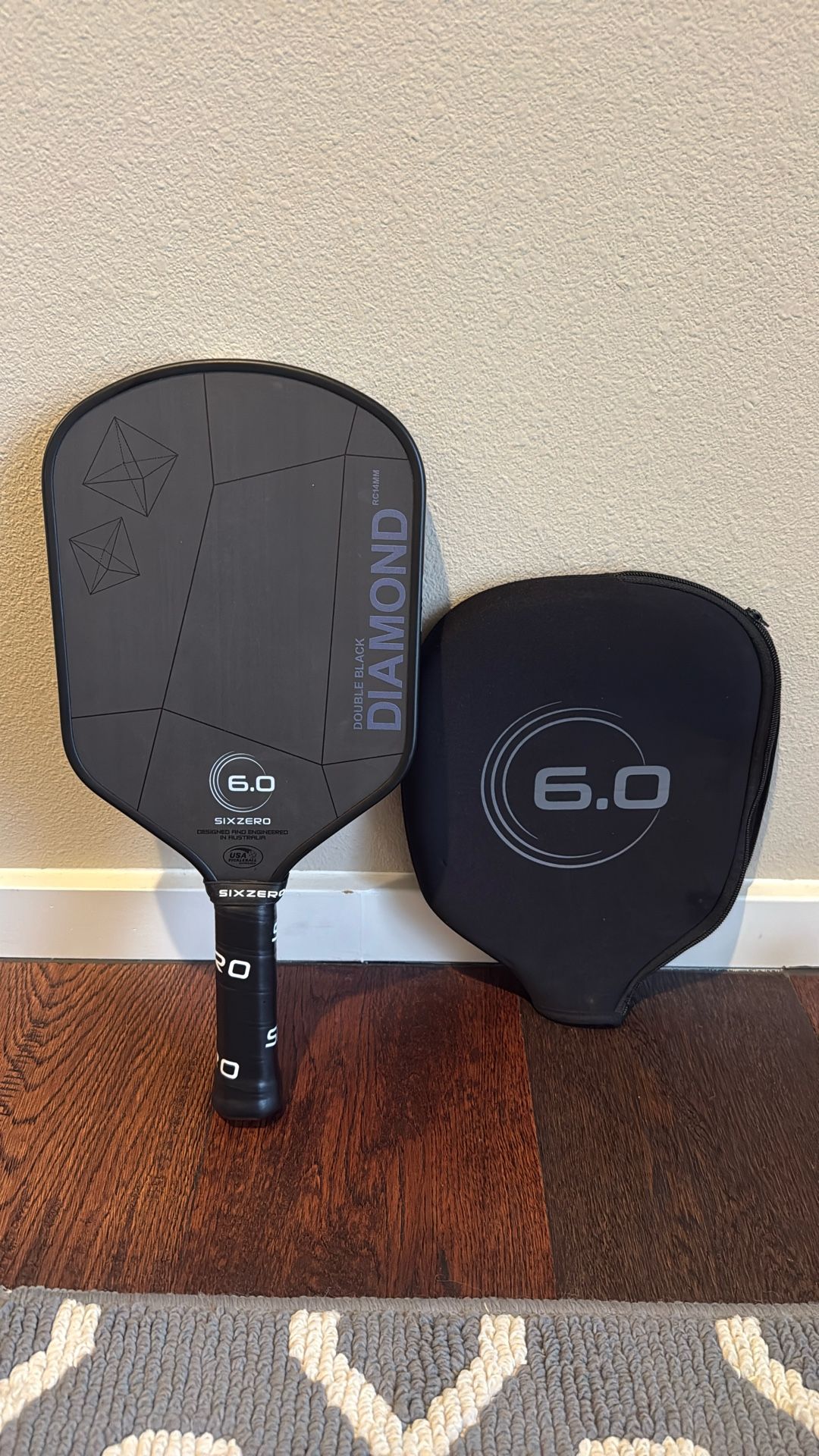 Six Zero Double Black Diamond Control 14mm Pickleball Paddle