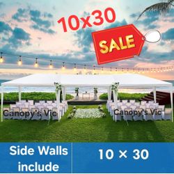 10x30 Wedding Party Tent Outdoor Canopy Tent with 8 Sides White For Birthday Party.