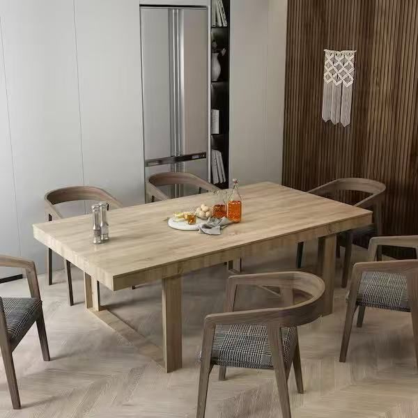 Dining Table for 8-10 People, 86.6-Inch Rectangular Wood Kitchen Table with Thicken Tabletop