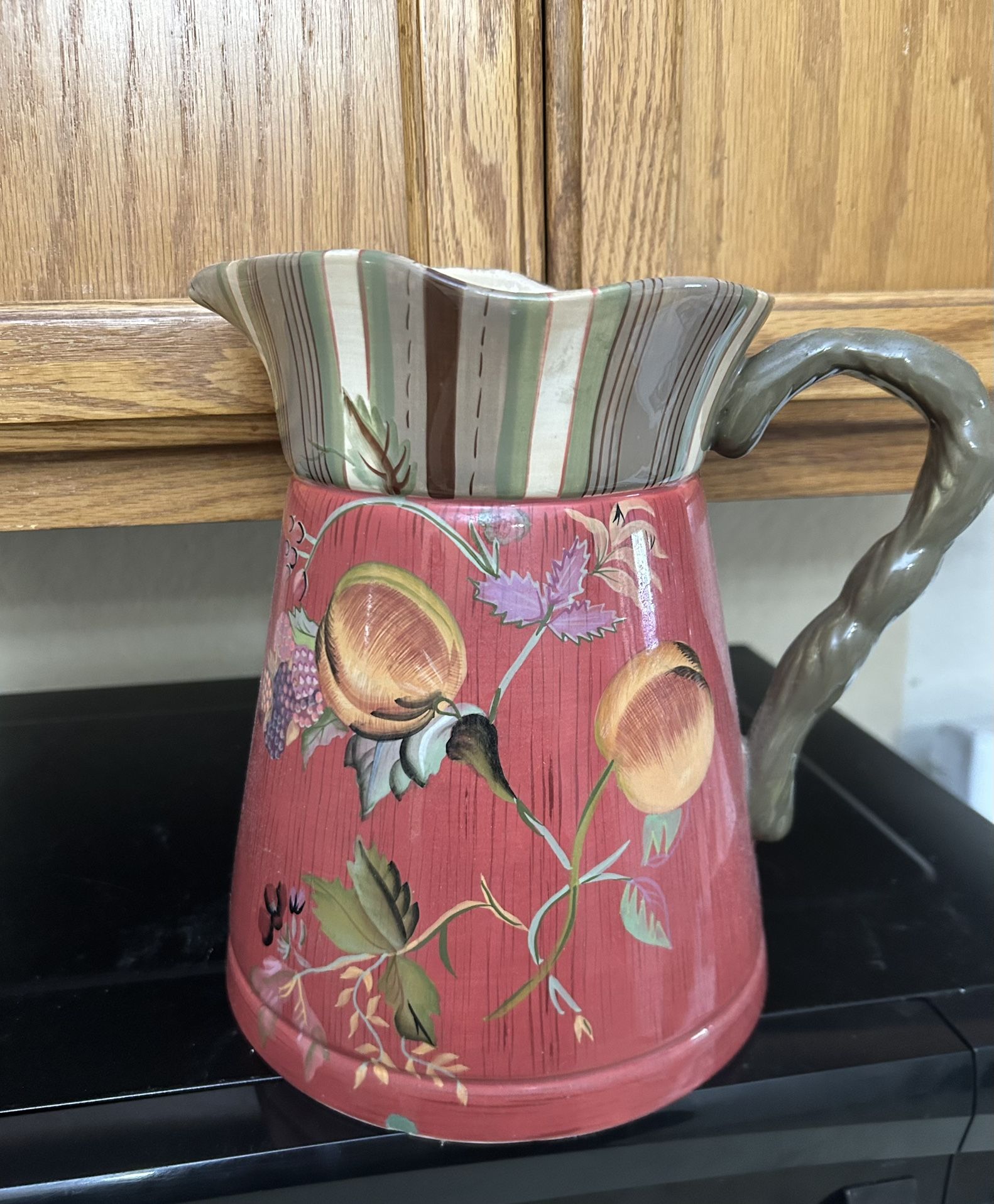 Pretty Ceramic Pitcher Or Utensil Holder