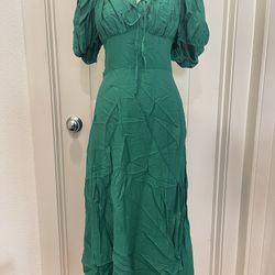 Green Cottage Core Dress