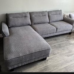 Grey Boucle Sofa Sectional 