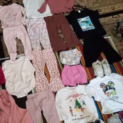 42 pieces of baby girl clothes 2T-3T, 24 months, 5-6  years old All $20 some pieces are not displayed