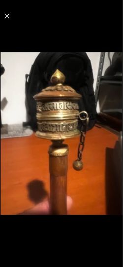 Vintage Copper Brass Buddhist Prayer Wheel Tibetan