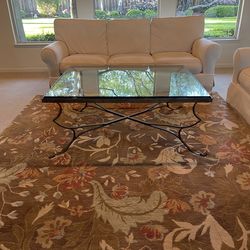 Beautiful glass & iron coffee table