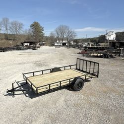 New 7x14 Dovetail Utility Trailer