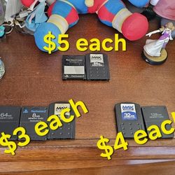 Playstation 2 Ps2 Memory Cards $3 $4 $5 Each