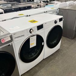 LG 4.5 Cu.Ft. Stackable Front Load Washer & 7.4 cu.ft. Smart Electric Dryer