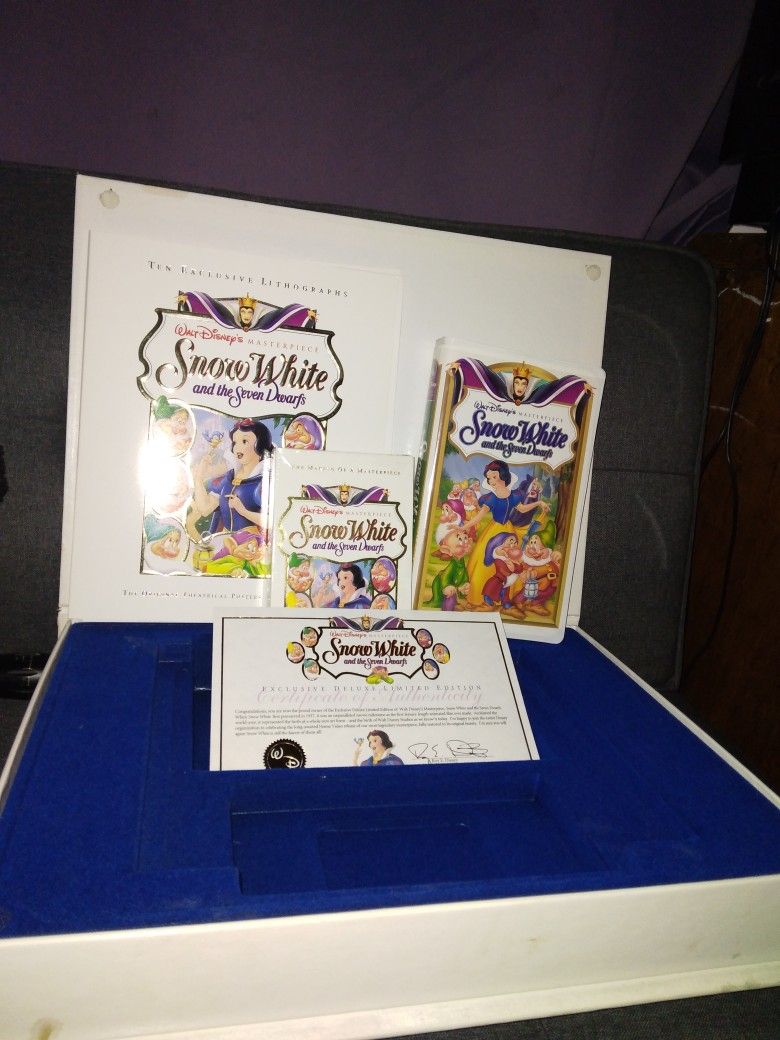 10 Exclusive Lithographs Snow White & the 7 Dwarfs Limited Edition Vhs