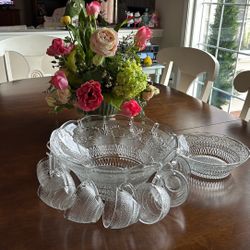 Princess House Punch Bowl / Cups / Ice Bowl