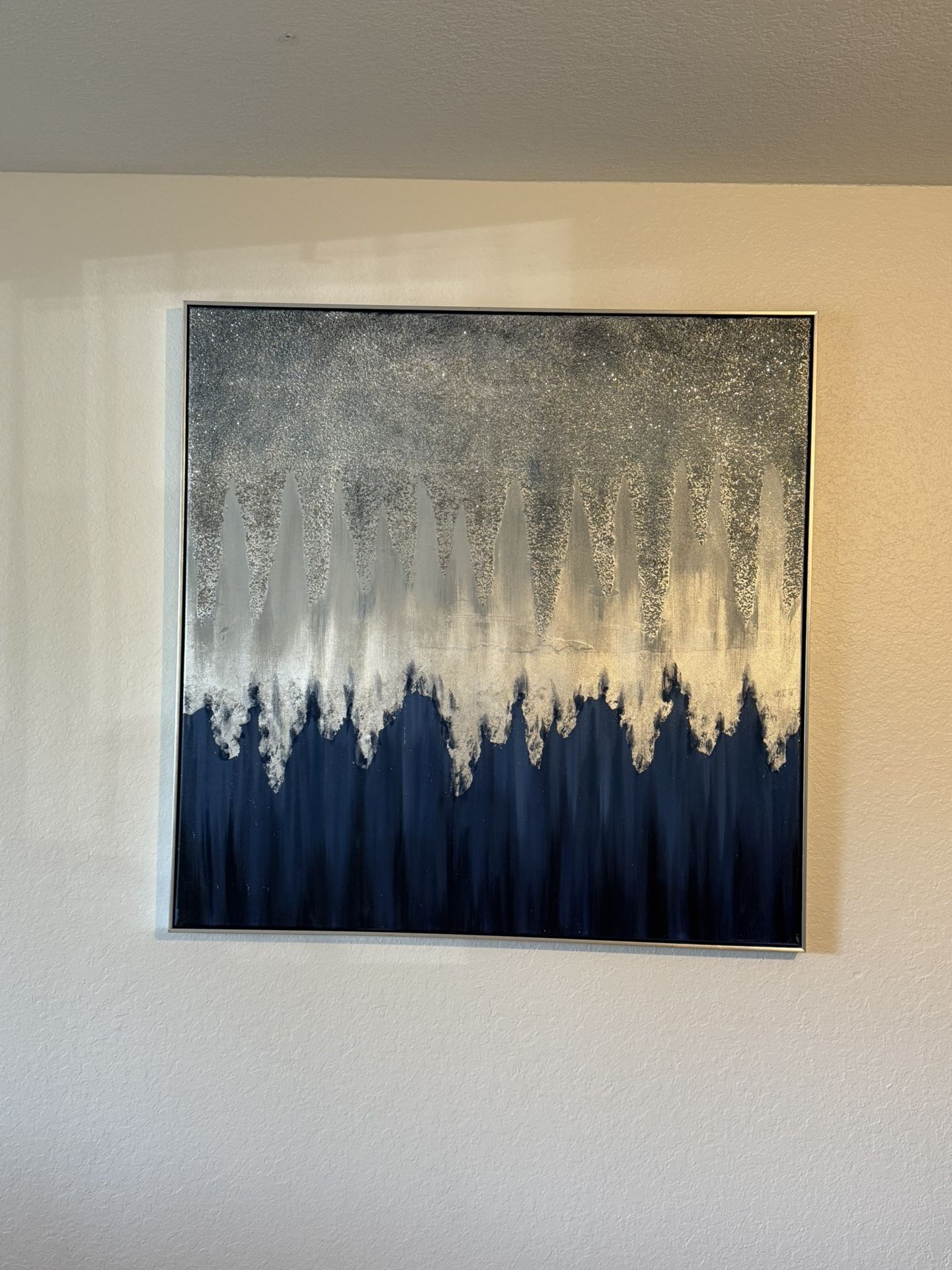 Big Blue Silver/blue Painting