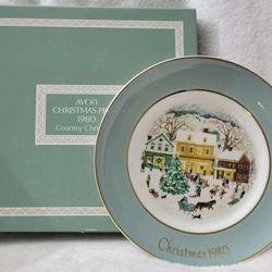 Vintage Avon Collector Plate 1980 Country Christmas New Original Box Packaging