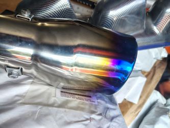 Exhaust pipe tip tail throat muffler stain less steel