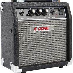 Electric Guitar Amp 10 Watt Amplifier Built in Speaker Headphone Jack and Aux Input Includes Bass Treble Volume and Drive – Black 5 Core GA 10