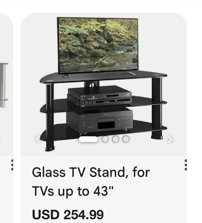 Panasonic, Samsung And Glass TV Stand