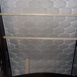 Wooden Bed frame fully complete mattress bed twin size white brown