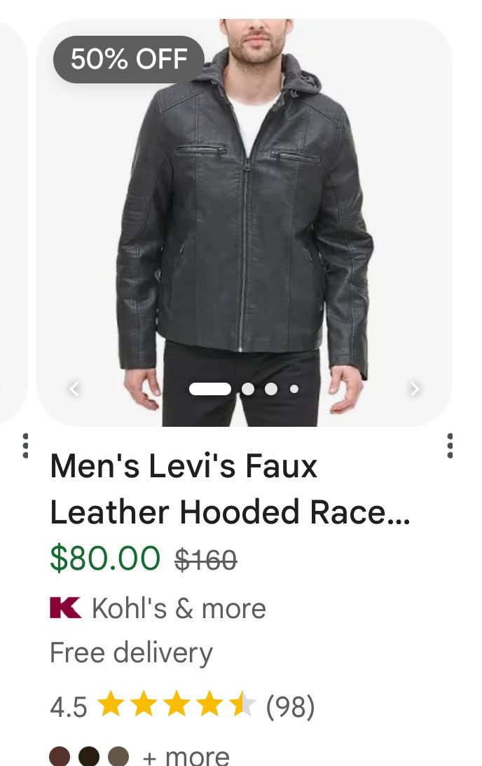 XL Levi’s Faux Leather Hoodie