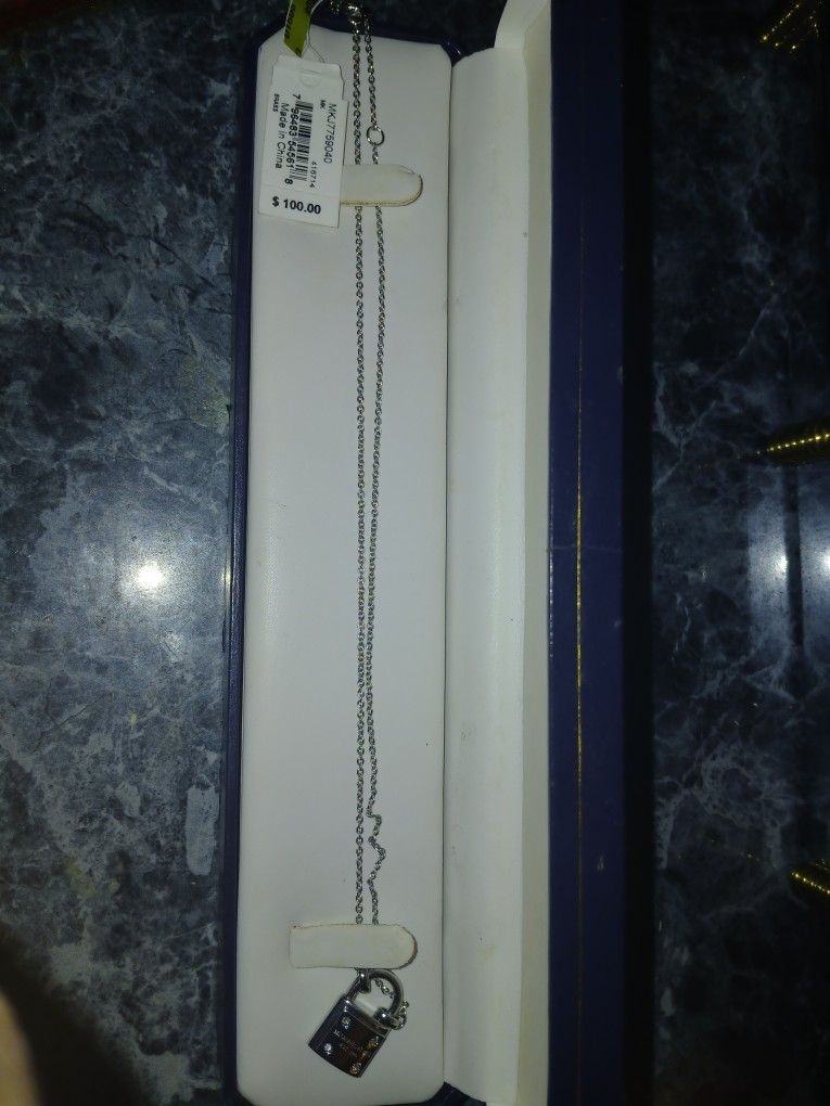 Michael Kors Sterling Silver Lock Chain