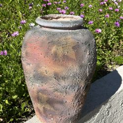 Large Rustic Clay Floor Vase