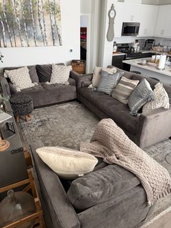Magnolia Home  3 Piece Sinclair luxe fog sofa set