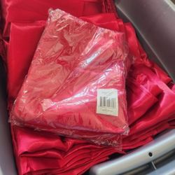 Satin Red Tableclothes, Napkins, And Chair Covers $100 For ALL