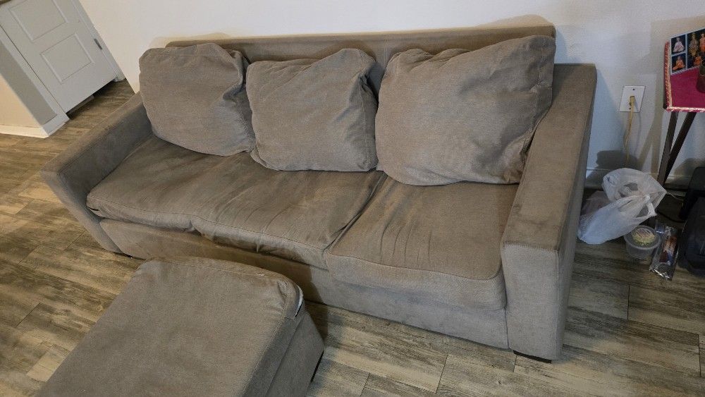3-Seater Couch with Ottoman - $50 (Great Condition!)