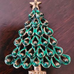 Green Christmas Tree Brooch