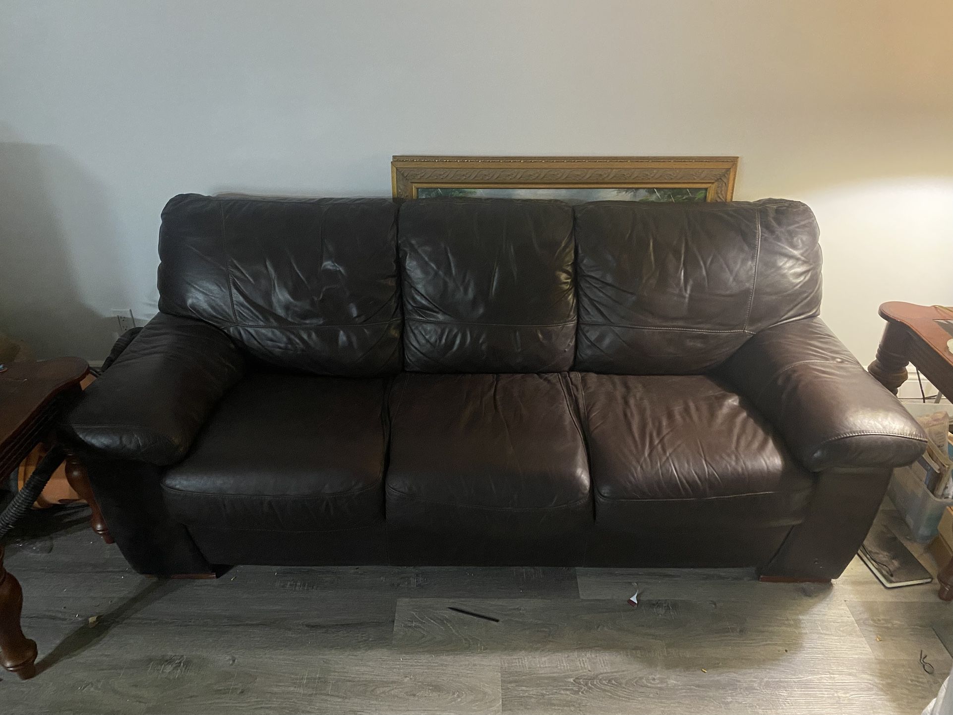 Brown Leather Couch