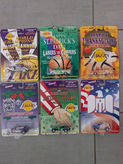 6x NBA Collectible Los Angeles Lakers Collector's Cars - Sealed