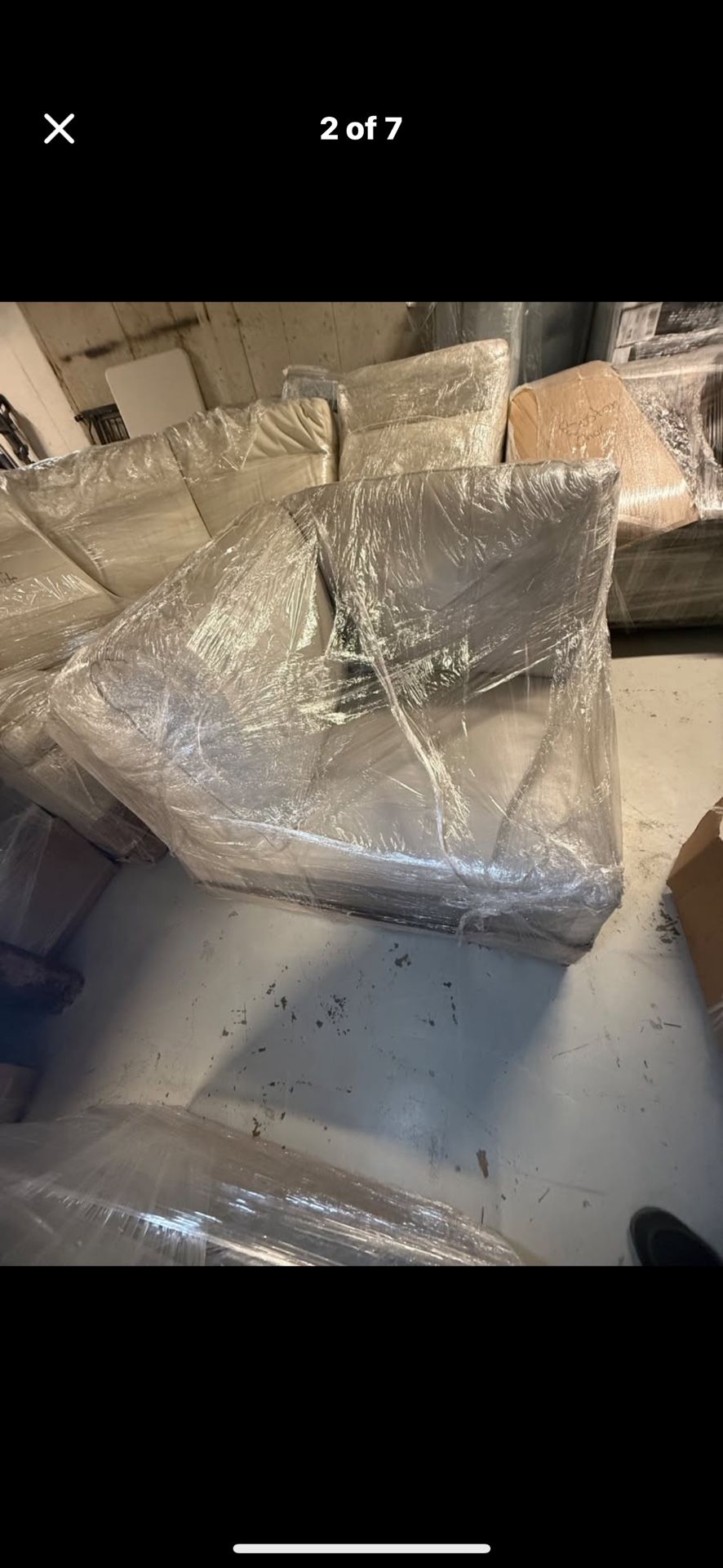 Macy’s Corner Wedge Sectional Piece – Cream/White Modular Seat